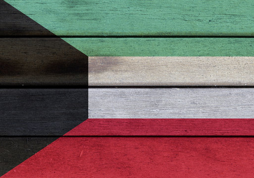 Wooden Kuwait flag