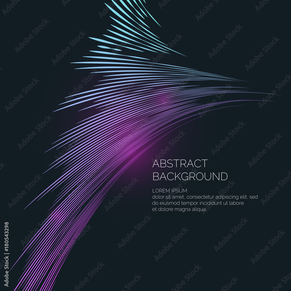 Poster vector abstract background with dynamic waves.