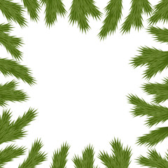 Fototapeta na wymiar Christmas Tree Borders, Isolated On White Background, Vector Illustration