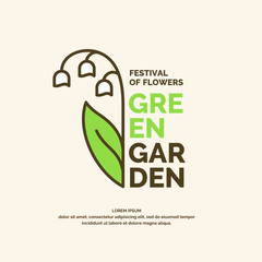 Green garden poster. Illustration for festival of flowers.