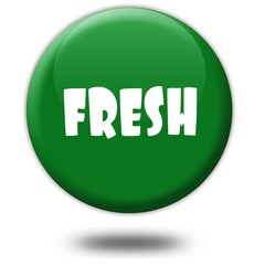 FRESH on green 3d button.
