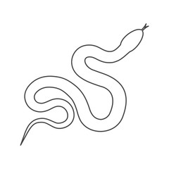Reptile snake flat icon for animal apps