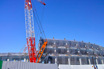 建設中の新国立競技場