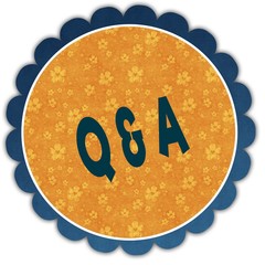 Q A QUESTIONS AND ANSWERS text on flower label.