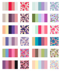  color palette set background. Harmony color combos spectrum