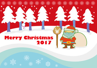 クリスマス サンタとプレゼント〈ピンク〉