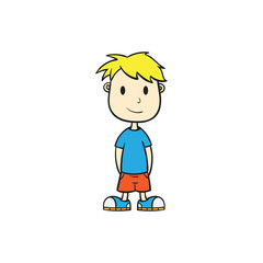 cool boy cartoon vector illustration