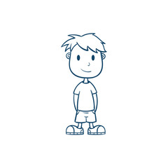 cool boy cartoon vector illustration