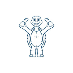 stand good cute turtle cartoon vector illustration