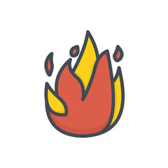 Firefight service colored icon fire sign
