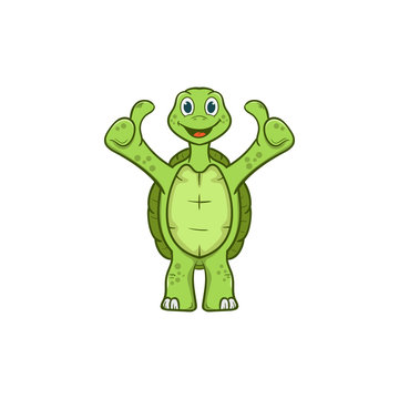 stand good cute turtle cartoon vector illustration