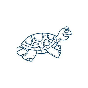 cute turtle cartoon vector illustration