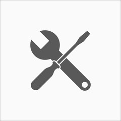 wrench and screwdriver icon, tool vector