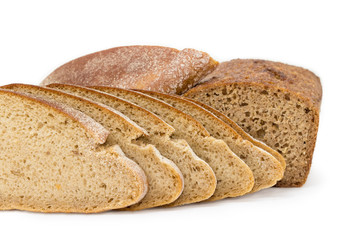 Two varities of the rye bread closeup