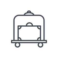 Hotel service line icon bellhop