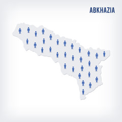 Vector people map of Abkhazia . The concept of population.