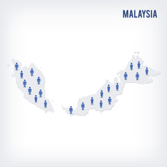 Vector people map of Malaysia . The concept of population.