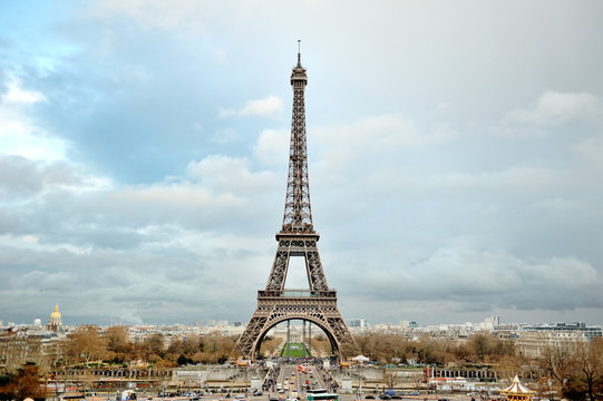 Eiffel tower panoramic view, Paris, France