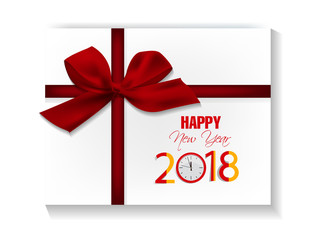 Happy new year 2018 greeting card and merry christmas