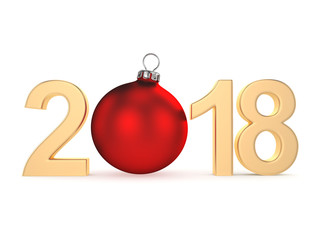 3D rendering 2018 New Year gold digits