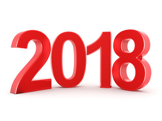 3D rendering 2018 New Year red digits