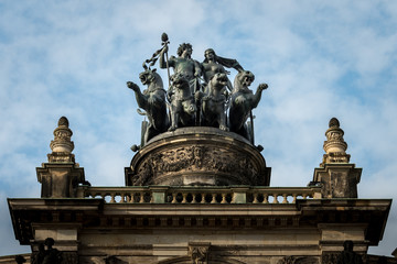 Statue on top of Opera in Dresden