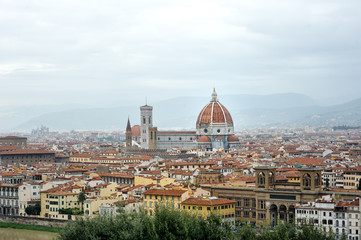 Panoramic view of Florence cityscape and Cathedral, Tuscany, Italy