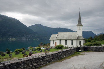 Fototapeta na wymiar Typical christianity church in Norway