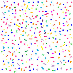 Abstract colorful explosion of confetti on festive background.The design elements or gifts for decoration of Christmas celebration isolated on the white. The vector illustration