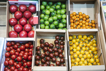 Fruit in Paper box Colourful fruit in fresh market