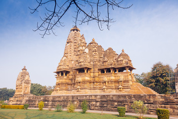 Hindu and Jain temples in Khajuraho. Madhya Pradesh, India.