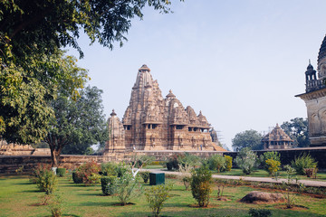 Hindu and Jain temples in Khajuraho. Madhya Pradesh, India.