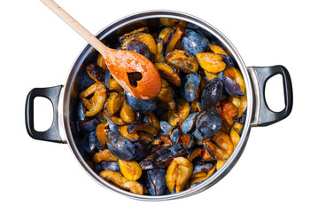 Plum jam making
