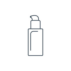 The linear vector icon of the dispenser cream vector icon