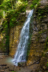 Photo of high waterfall in Carpathian mountains