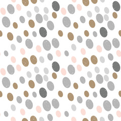 Modern vector abstract seamless geometric pattern with  circles in retro scandinavian style
