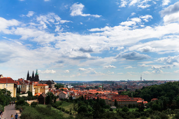 Fototapeta na wymiar Top view of Prague's Old Town