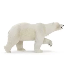 Foto op Canvas Grote mannelijke ijsbeer die op een wit loopt. 3D illustratie © 2dmolier