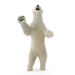 Foto op Canvas Large male White Bear Standing Pose on a white. 3D illustration © 2dmolier