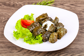 Dolma - stuffed meat in grape leaves