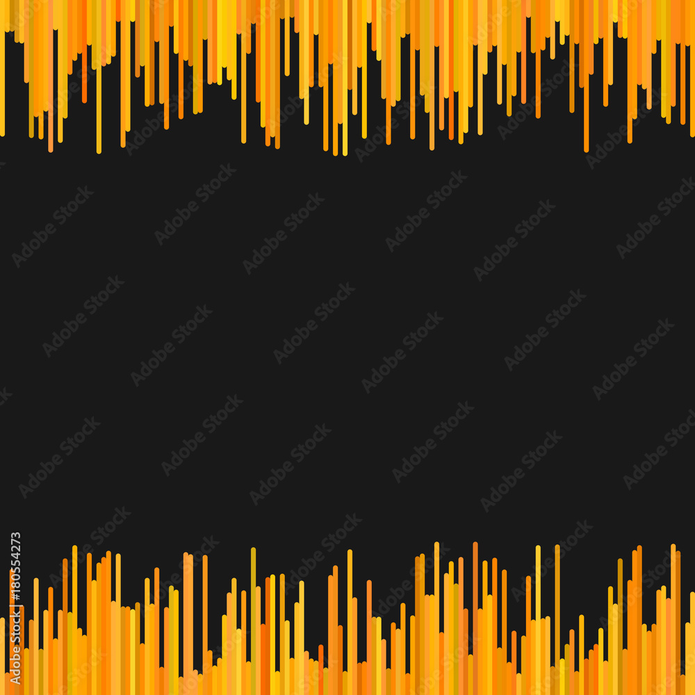 Poster modern background from rounded vertical line pattern in orange tones - vector graphic design