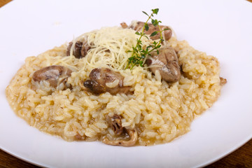 Risotto wich chicken hearts