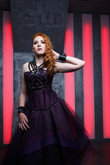 Mystic photo of ginger girl in black dress