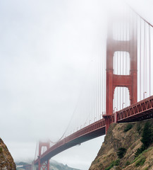 San Francisco Golden Gate Bridge on a foggy day