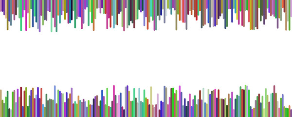 Color banner background design - horizontal vector graphic from vertical rounded stripes on white background