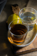 two different glasses of tequila,