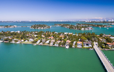 Aerial view of Miami. Hibiscus Island on a beautiful day