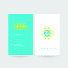 B Letter Logo, Floral logo icon with Business Card Template Vector