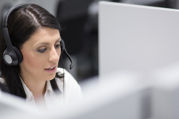 female call centre operator doing her job