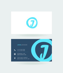 Letter J Logo with Business Card Template Vector.